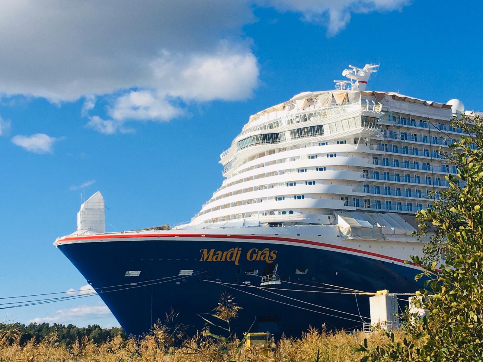 cruise ships will have a red, white, and blue design |