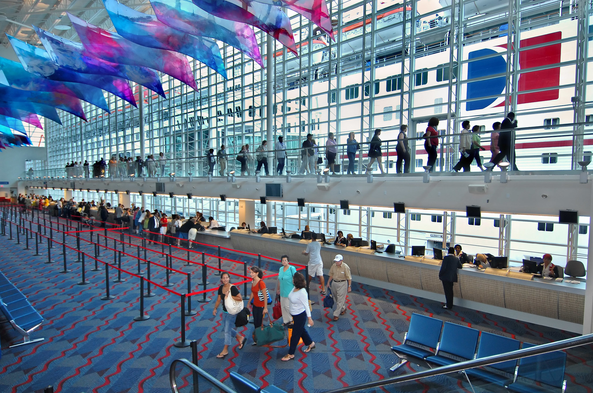 cruise ship terminal disembark