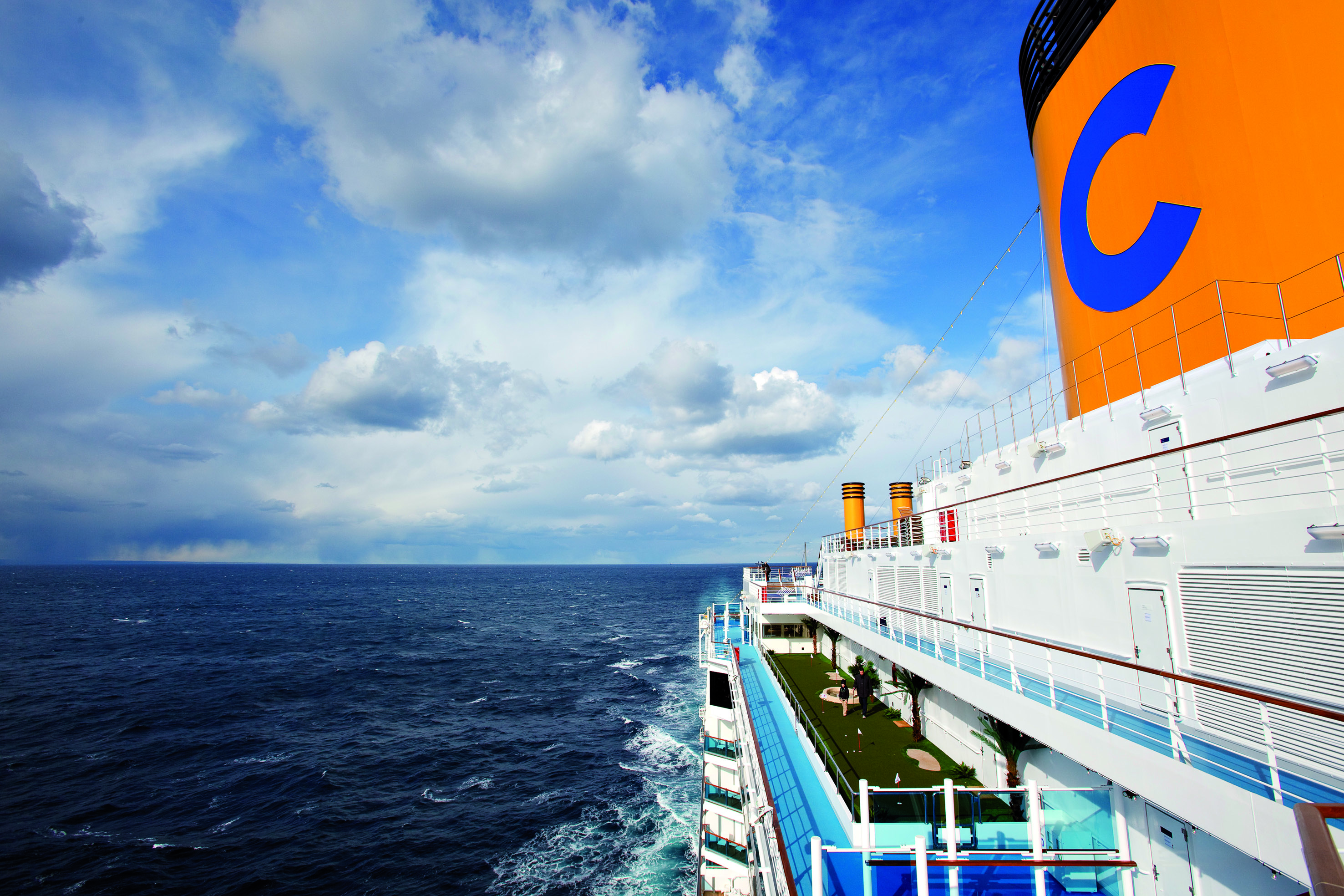 Costa Deliziosa open deck at sea