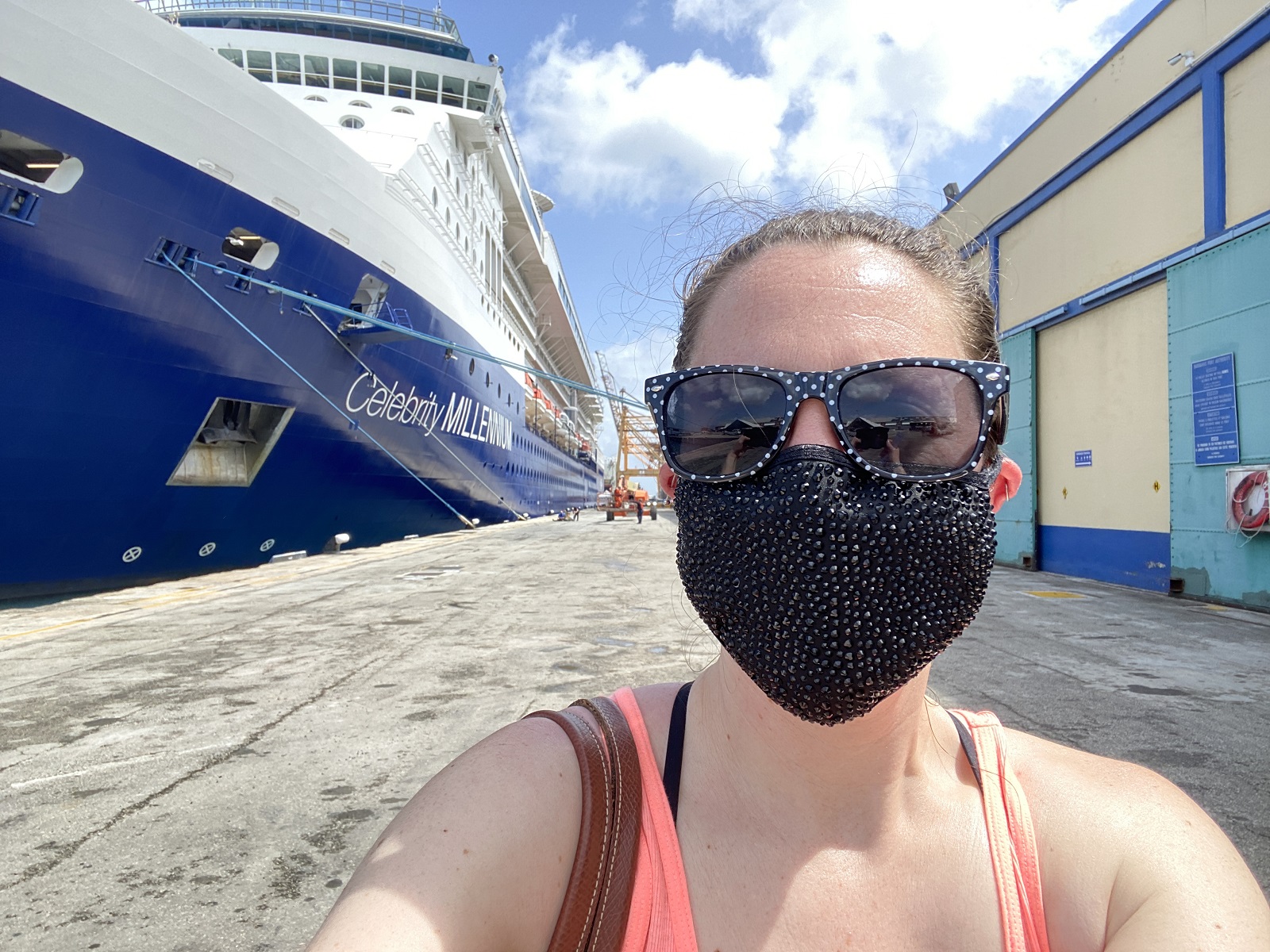 Ashley next to Celebrity Millennium in Barbados