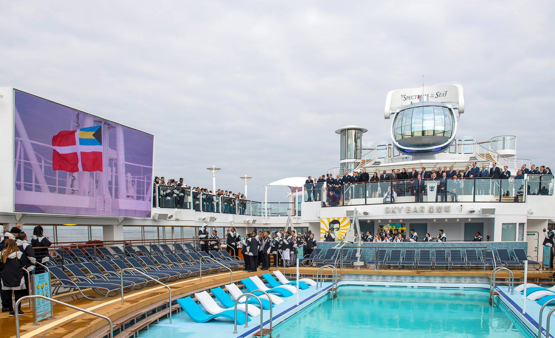 Pool deck on Spectrum of the Seas during handover