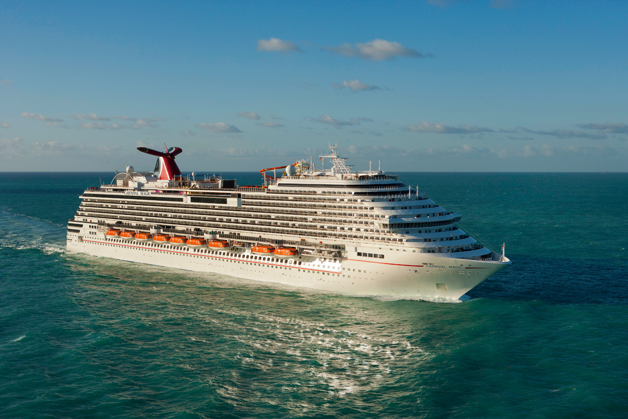 Carnival Magic aerial photo at sea