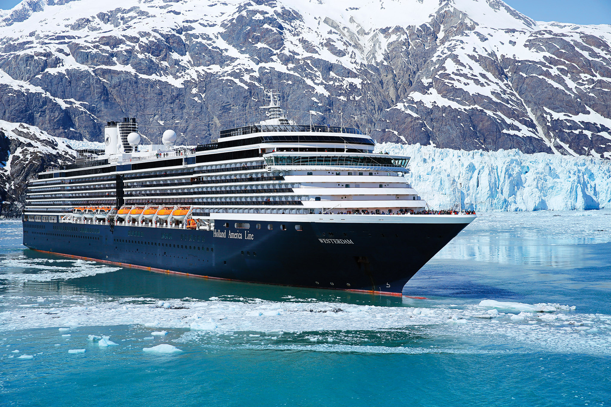 Holland America ship in Alaska