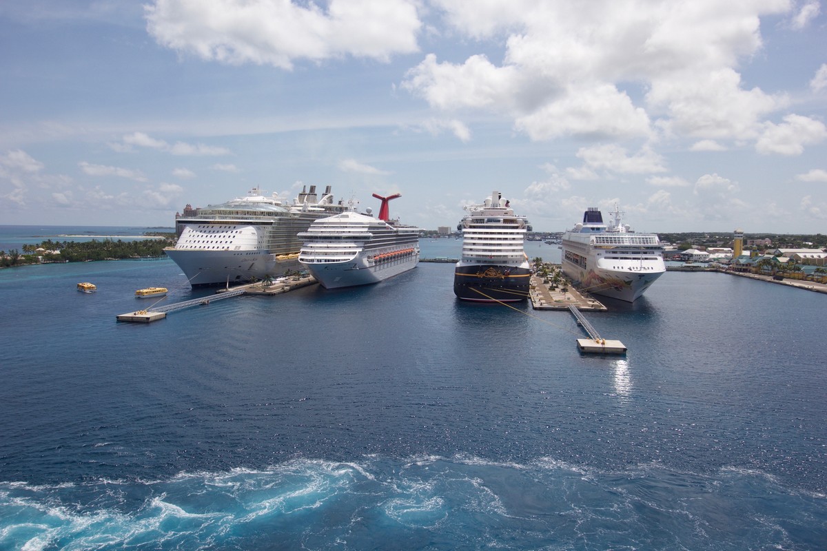 Ships docked in Nassau, Bahamas