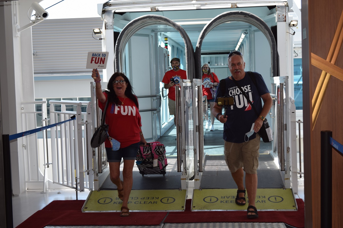 Guests boarding Mardi Gras