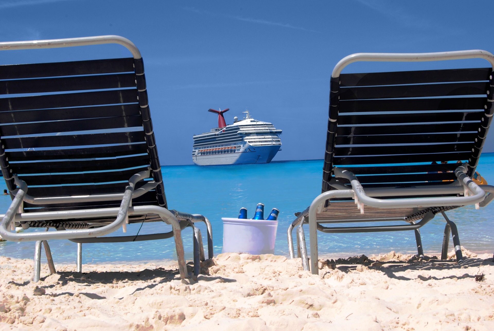 Carnival ship with beach