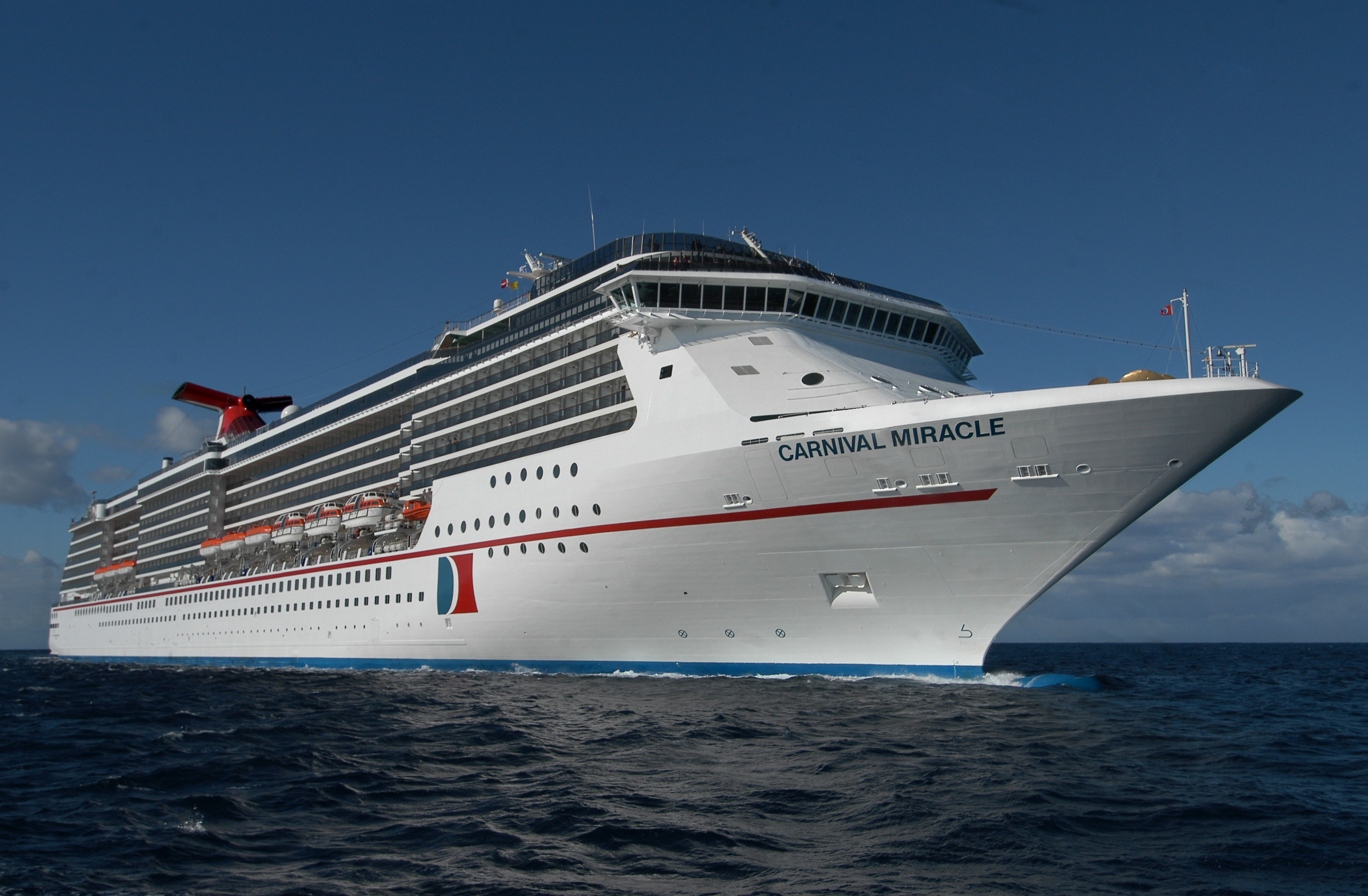 Carnival miracle at sea