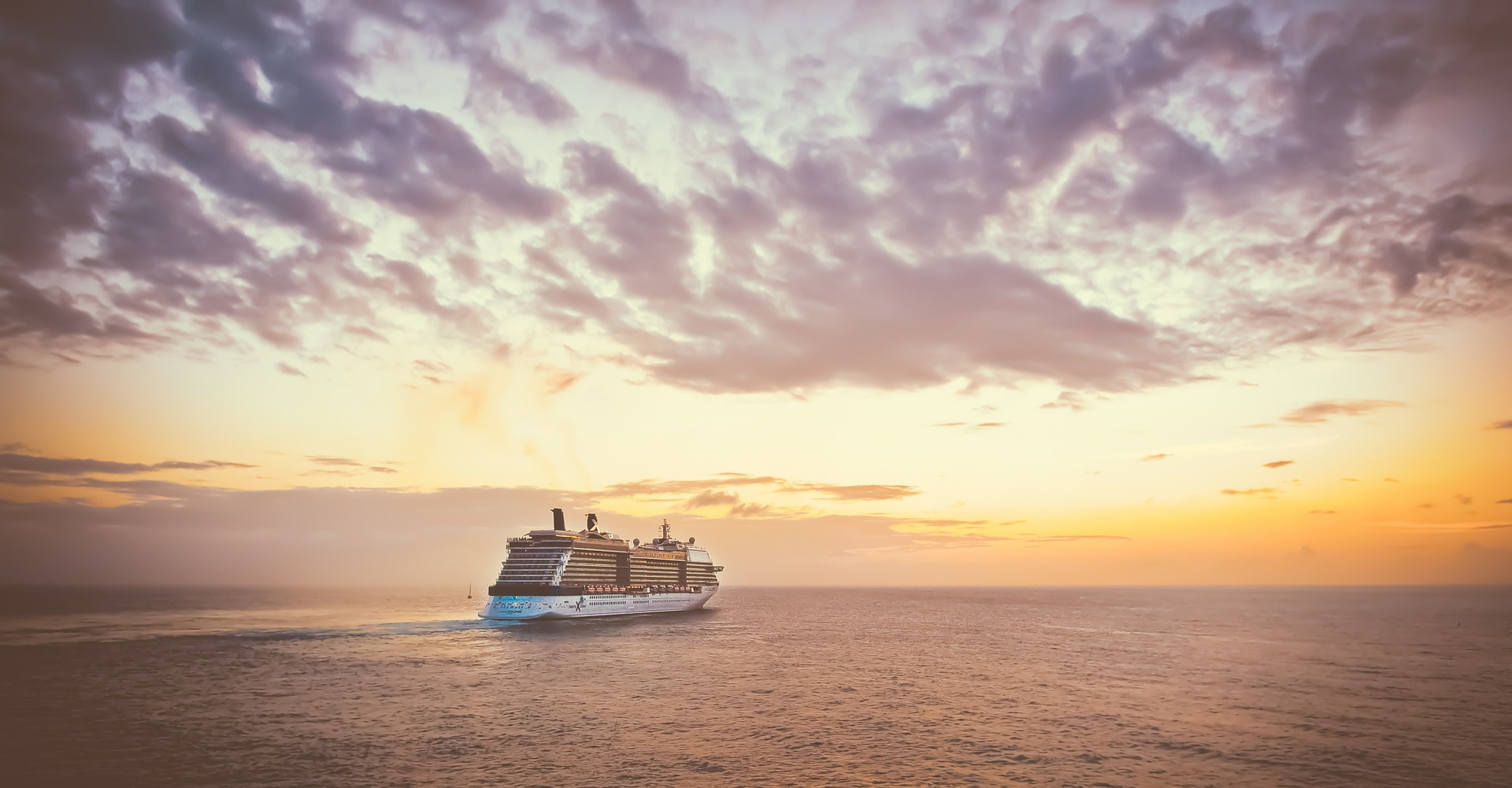 Cruise ship sunset