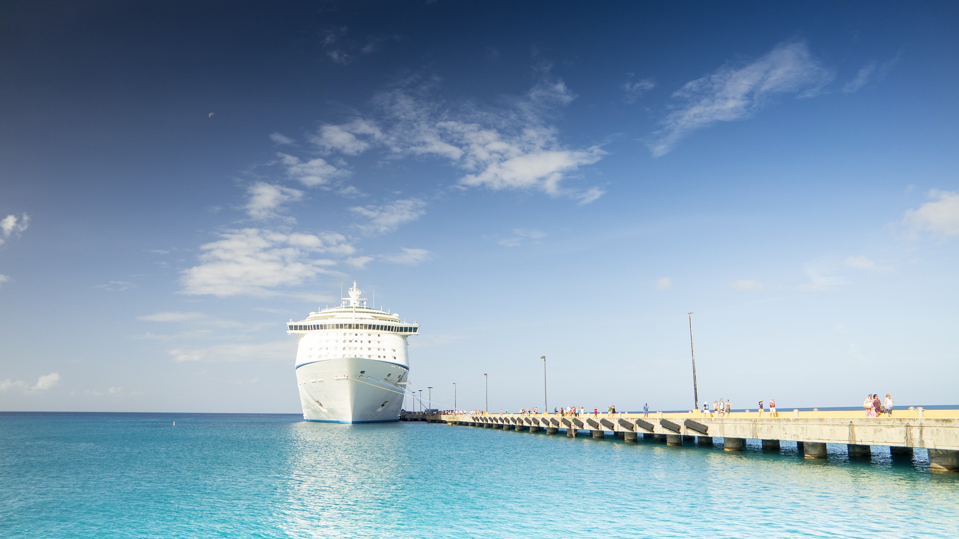 Ship docked at pier