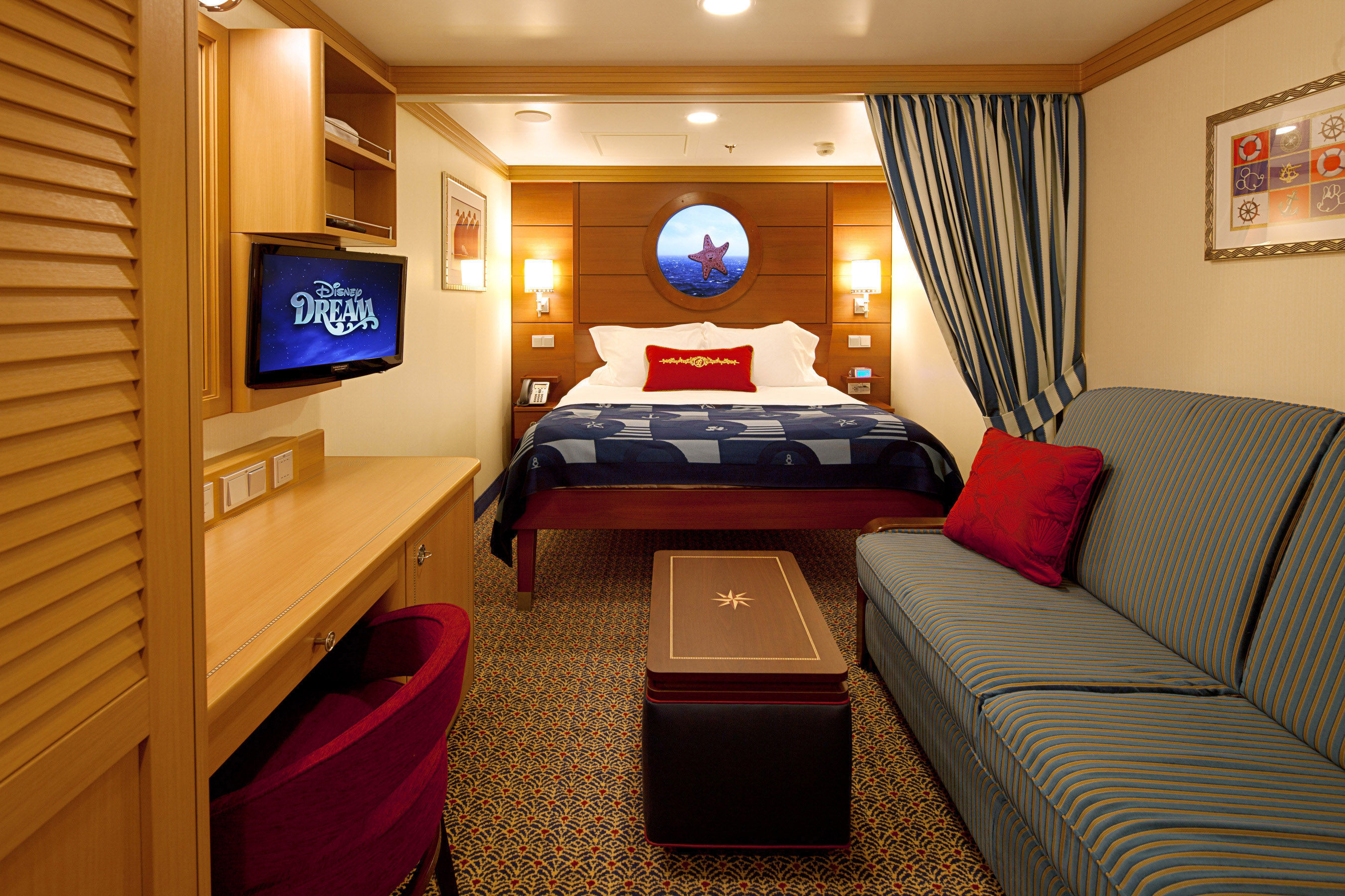 Inside room on Disney cruise ship