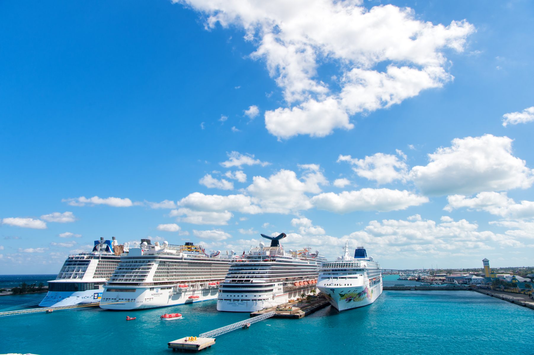 Ships docked in port