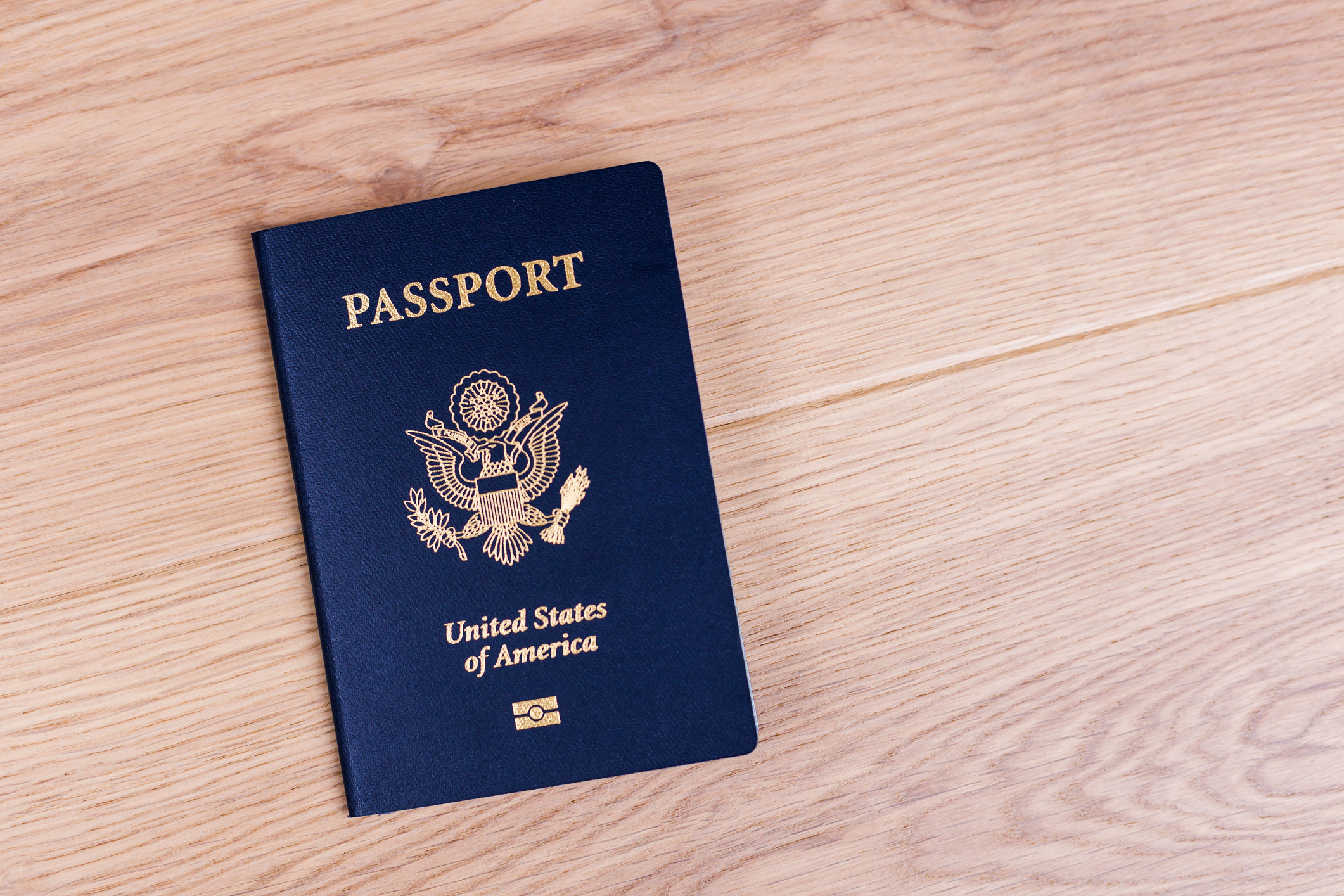 Passport on a desk