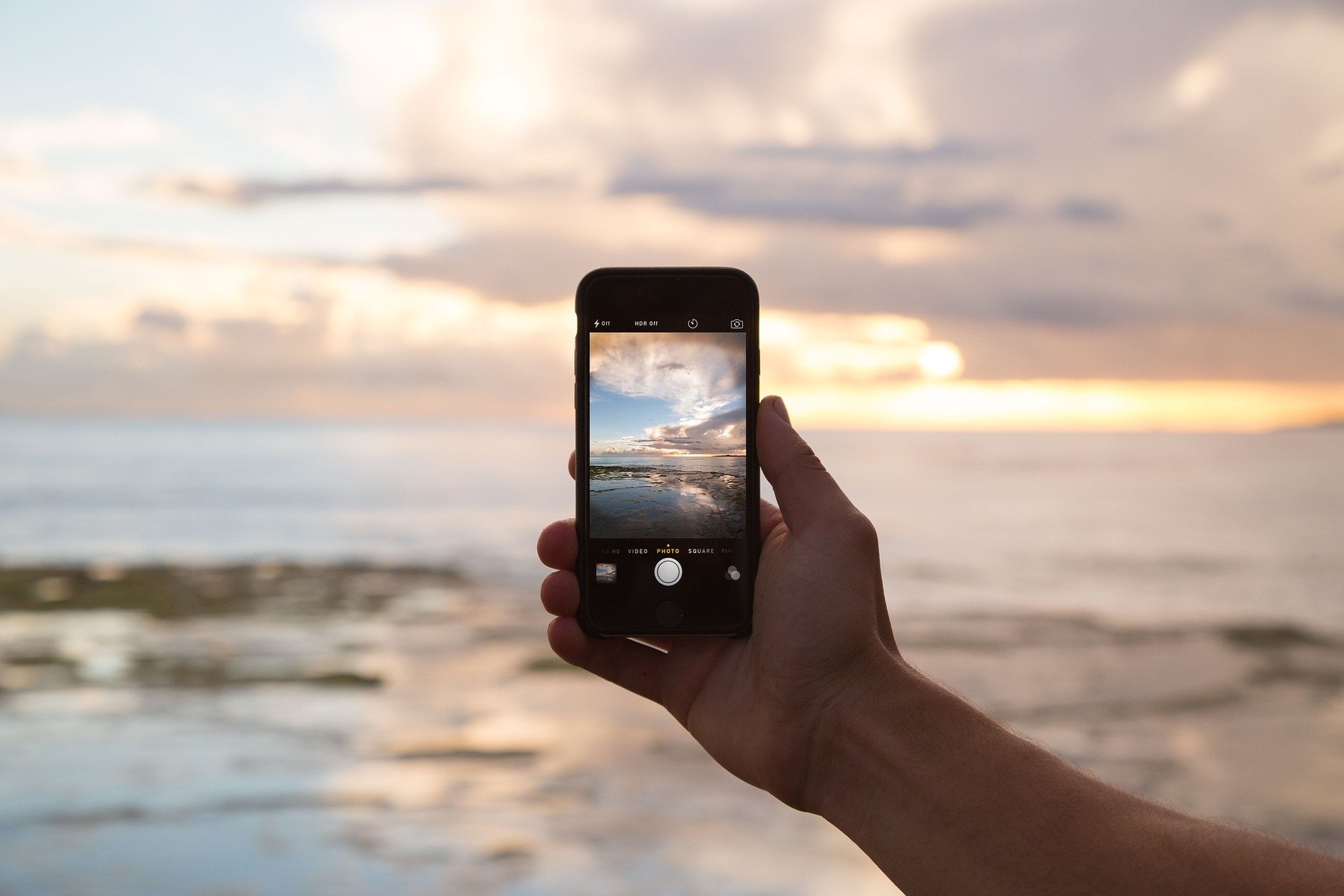 Cell phone at beach