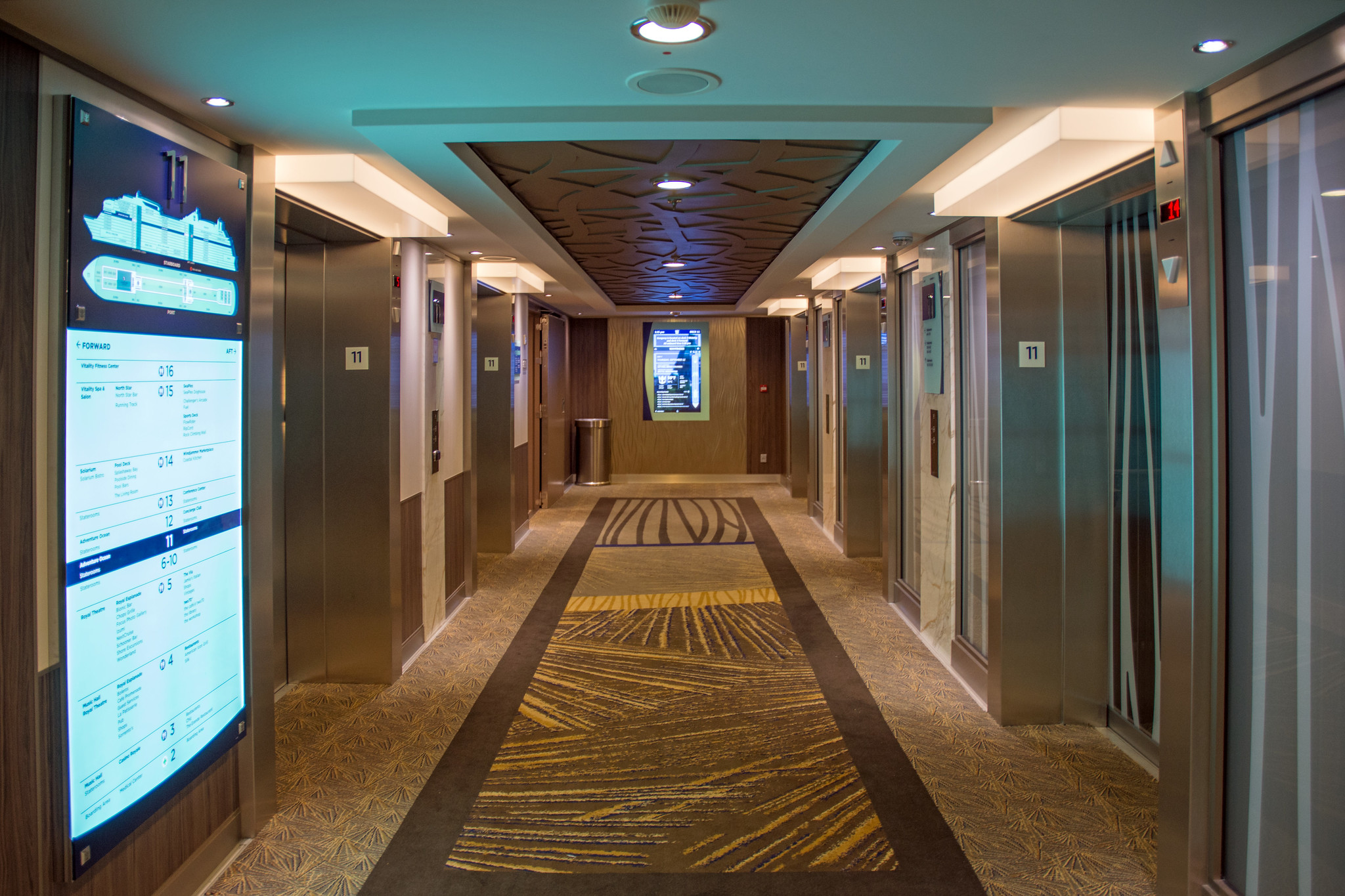 cruise rooms by elevator