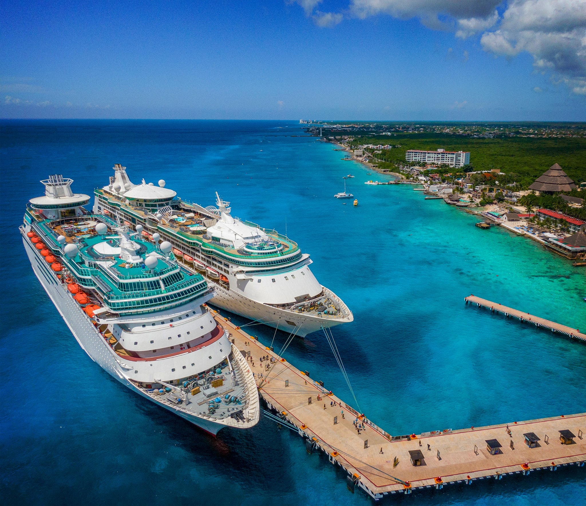 Two Royal Caribbean ships docked in Cozumel