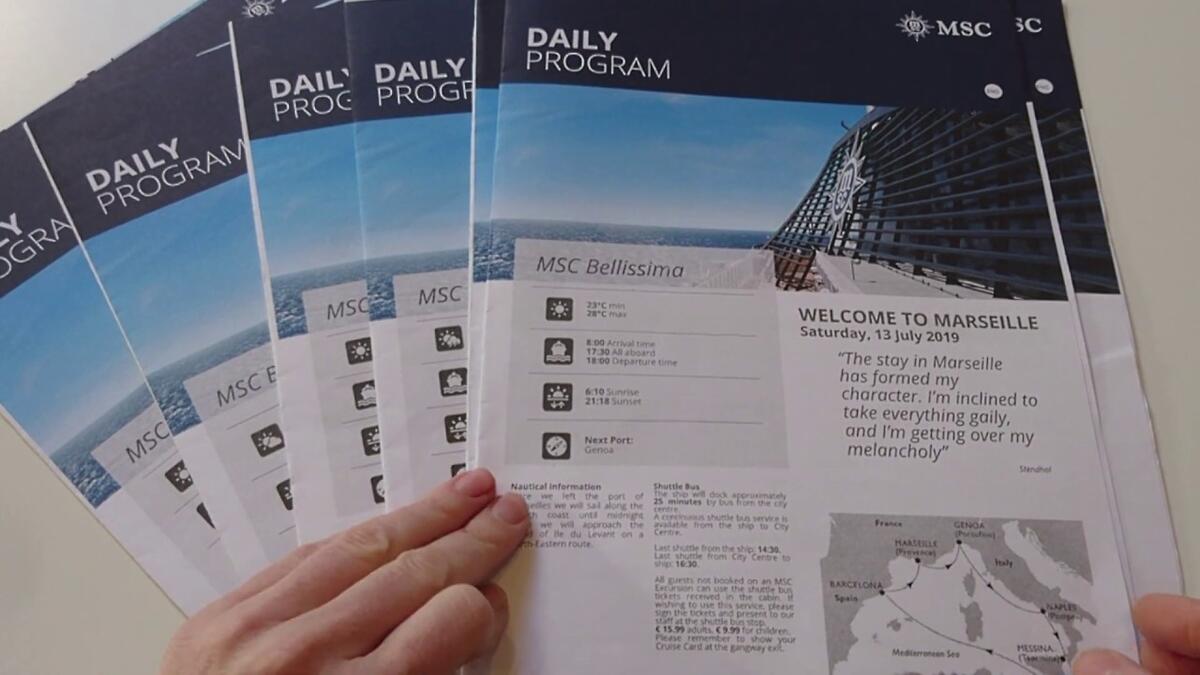 What is the MSC Daily Program? Cruise.Blog