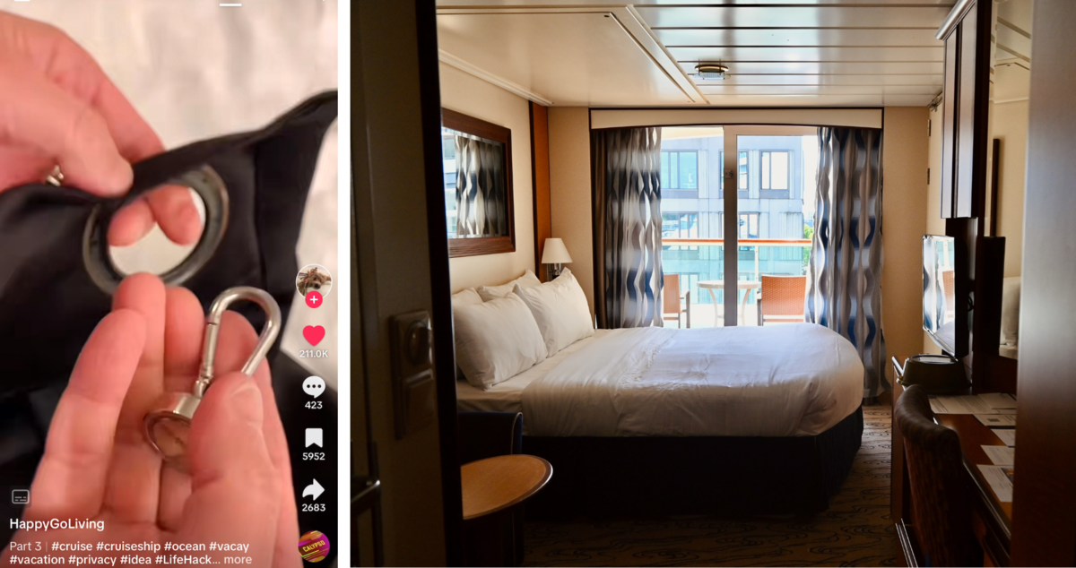 A cruise hack turns any cabin into a private area, which is perfect for  light sleepers
