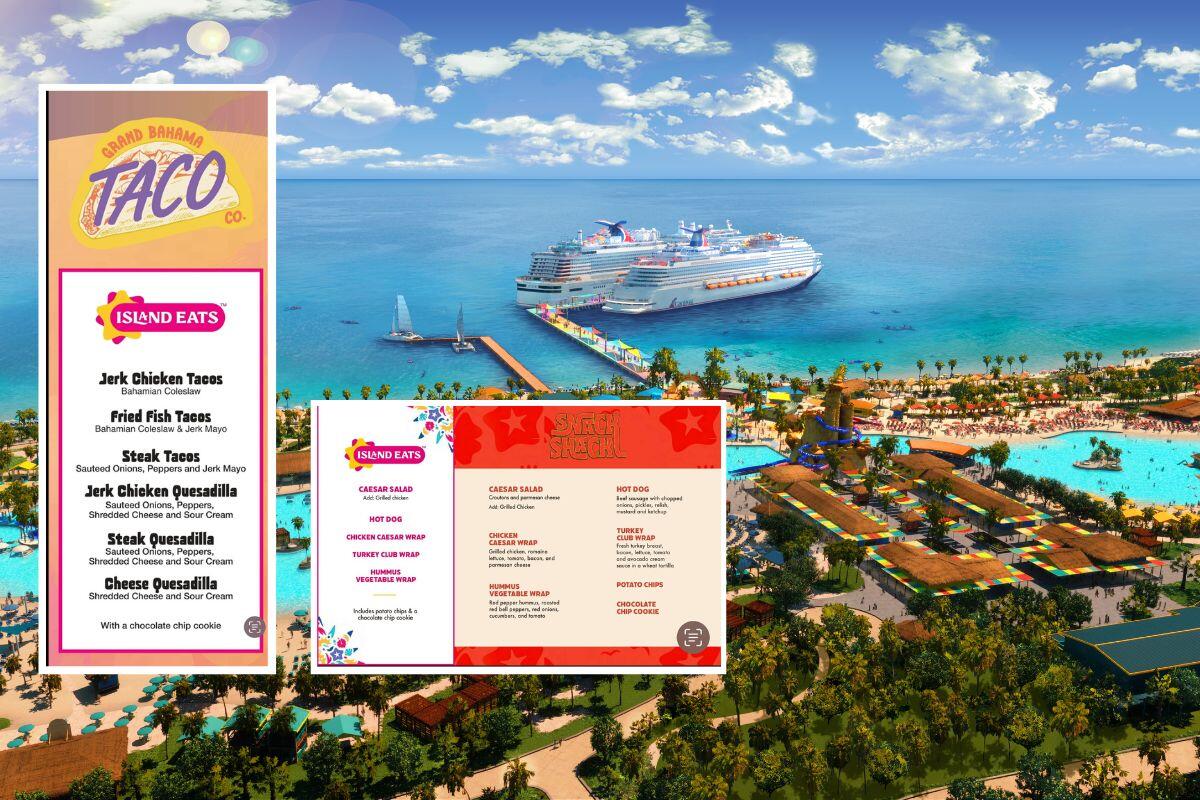Carnival Celebration Key Menus (2025)