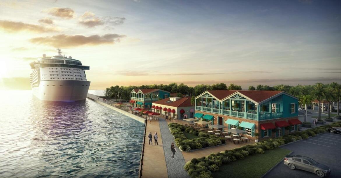 After a brief snag, work forges ahead on Antigua's new cruise pier