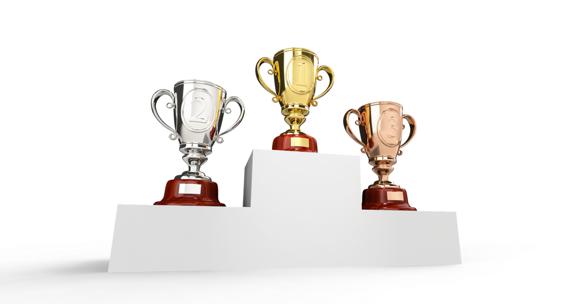 First-, second- and third-place award cups (source: qimono, Pixabay)