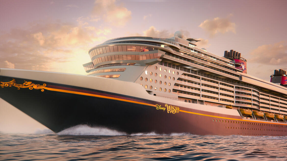Artist rendering of the Disney Wish cruise ship