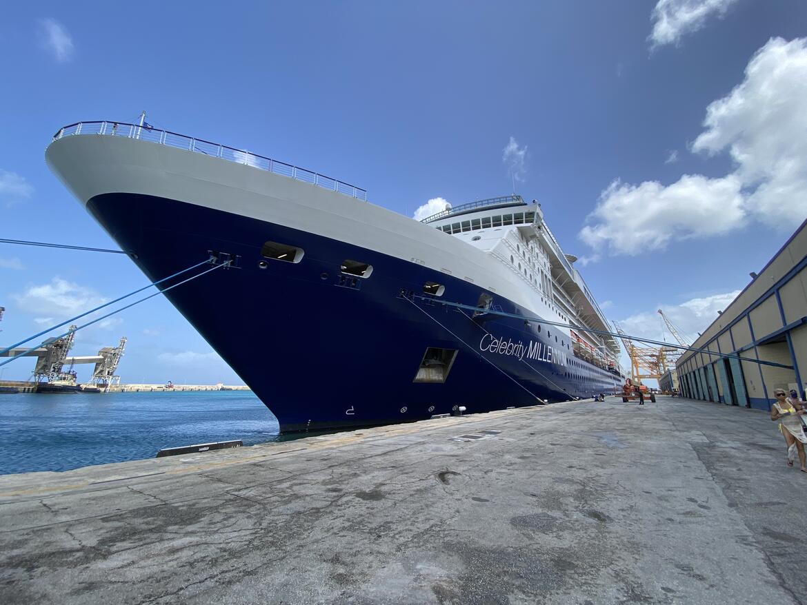 Celebrity Millennium docked in Barbados