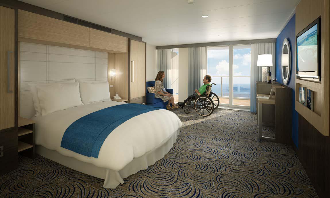 Wheelchair couple in cabin