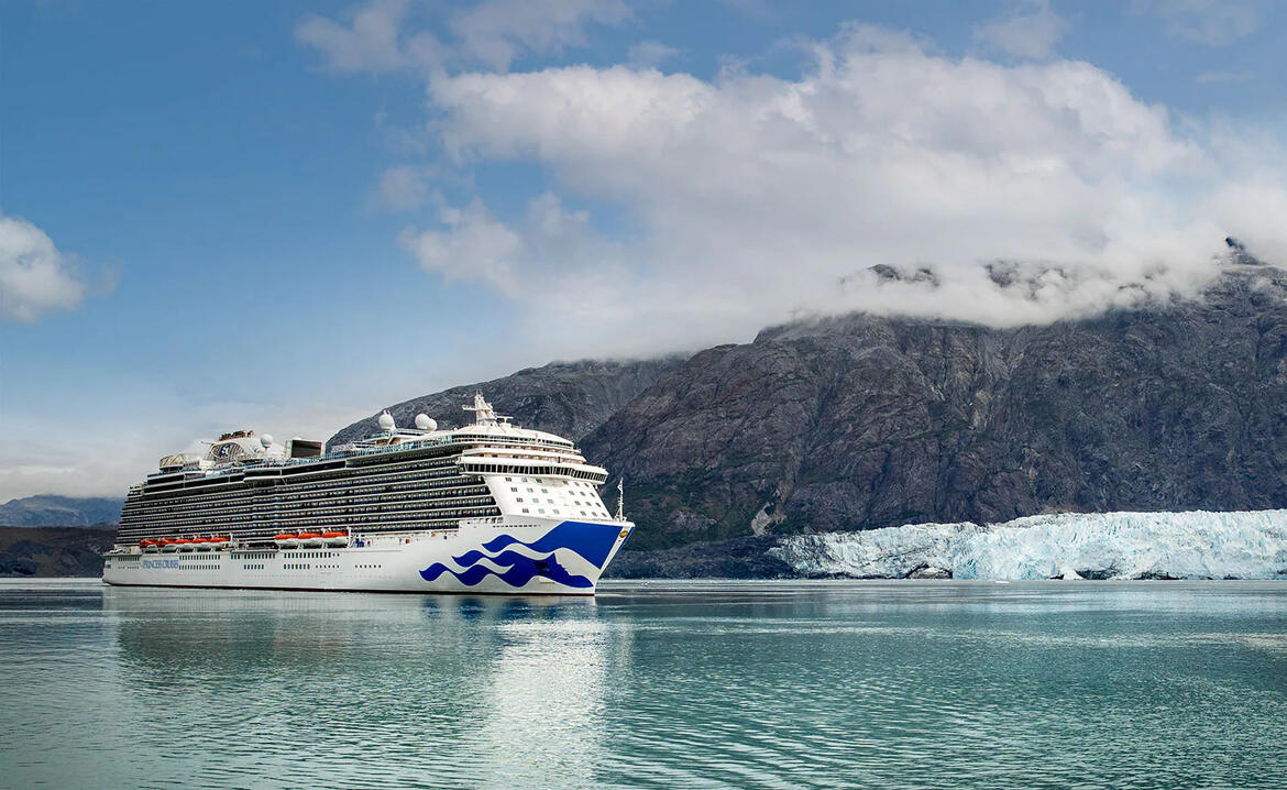 Princess ship sailing in Alaska