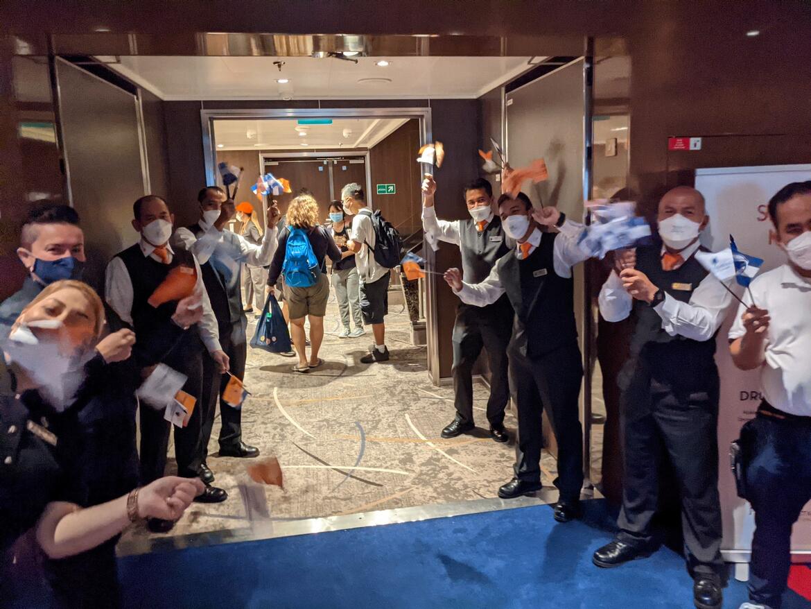Rotterdam crew welcome guests onboard