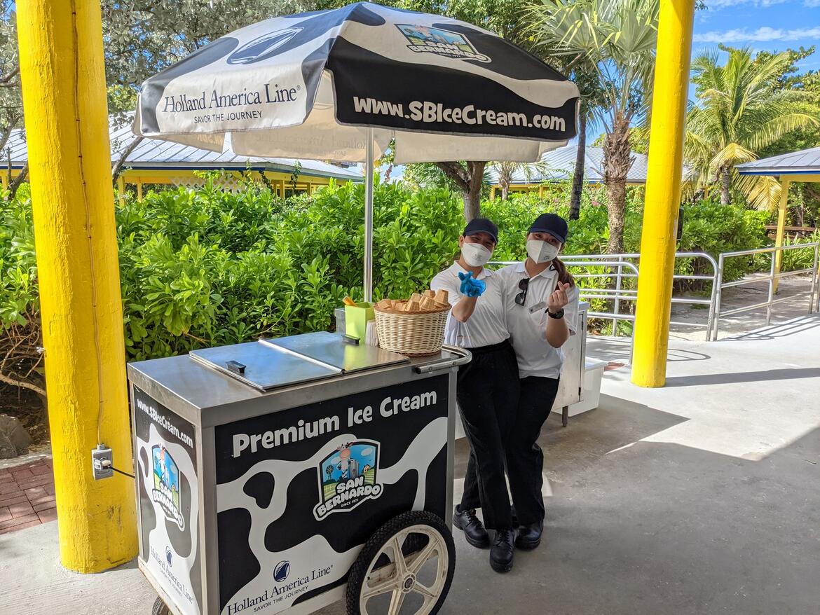 Ice cream at Half Moon Cay