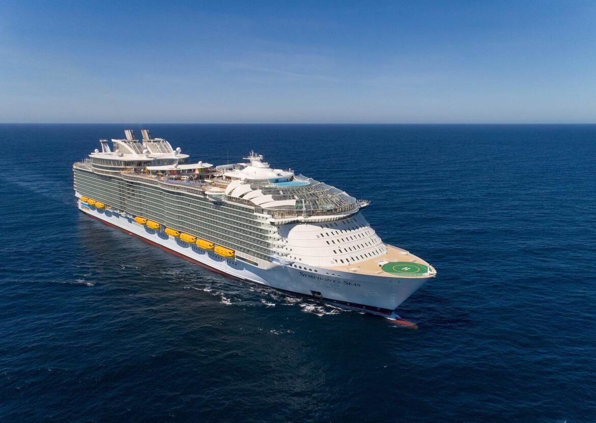 Symphony of the Seas at sea aerial