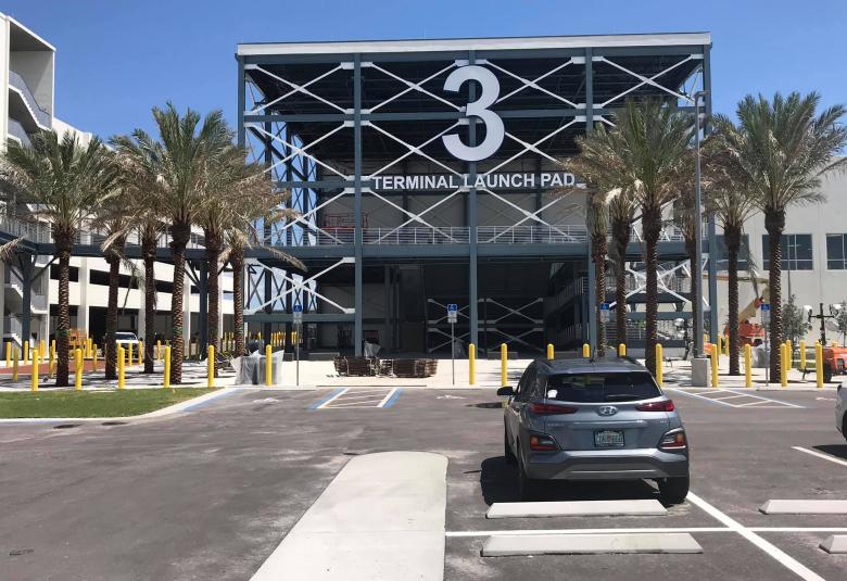 Carnival Cruise Line representatives on Monday tour the nearly completed Cruise Terminal 3, the future home of Carnival’s newest and most innovative cruise ship, the Mardi Gras.