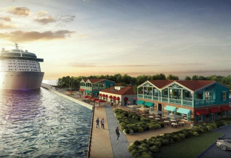 After a brief snag, work forges ahead on Antigua's new cruise pier