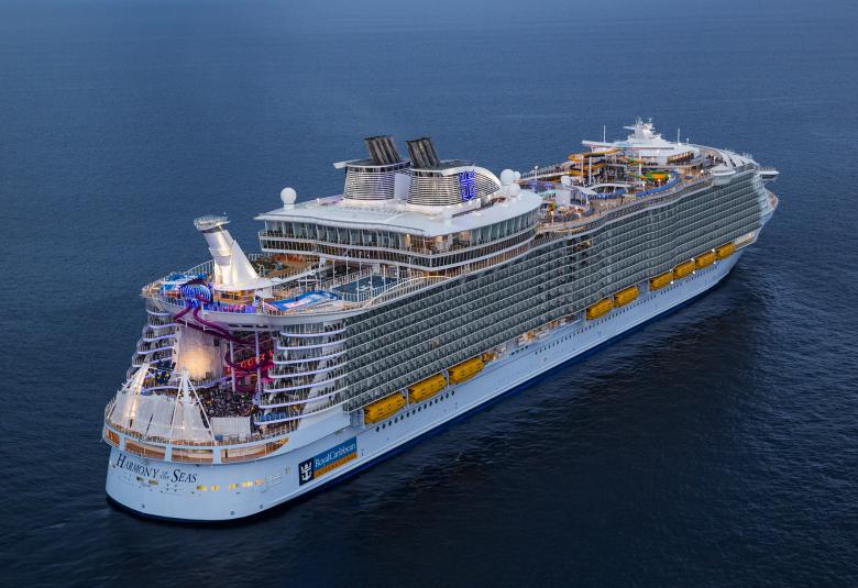 Harmony of the Seas aerial at sea