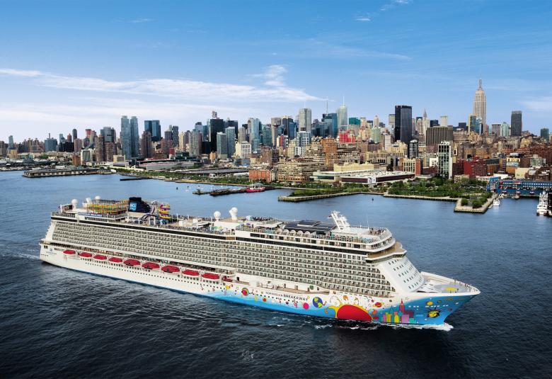 NCL Breakaway aerial shot with New York in background