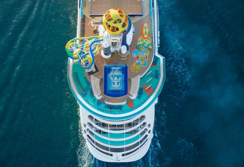 Independence of the Seas aerial photo of aft