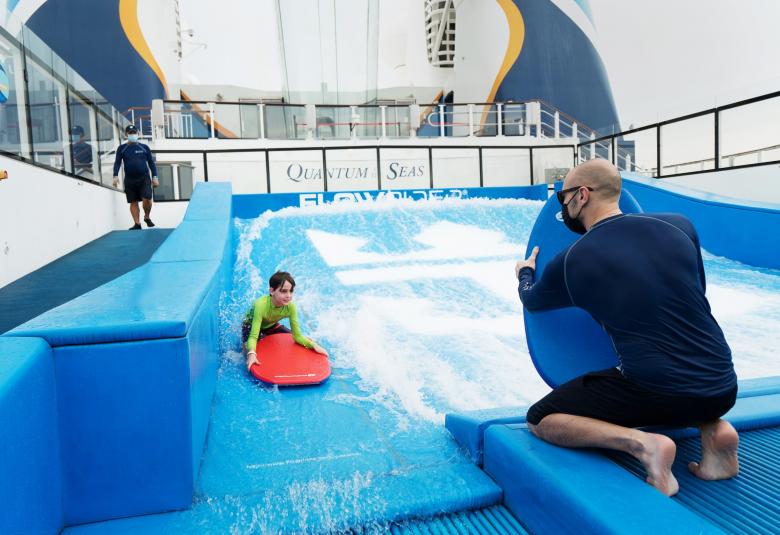 With Quantum of the Seas’ healthy return to sailing, Singapore residents can safely enjoy the ship’s bold lineup of thrilling activities like the signature FlowRider surf simulator.