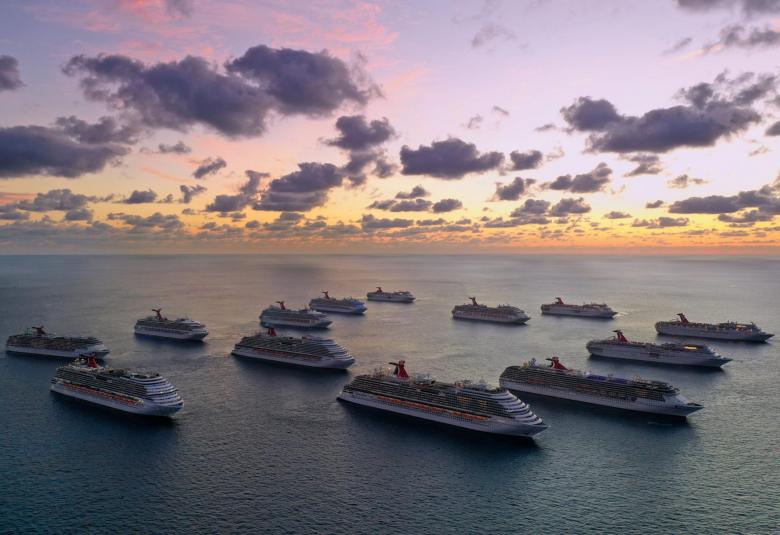 Carnival ships at sea