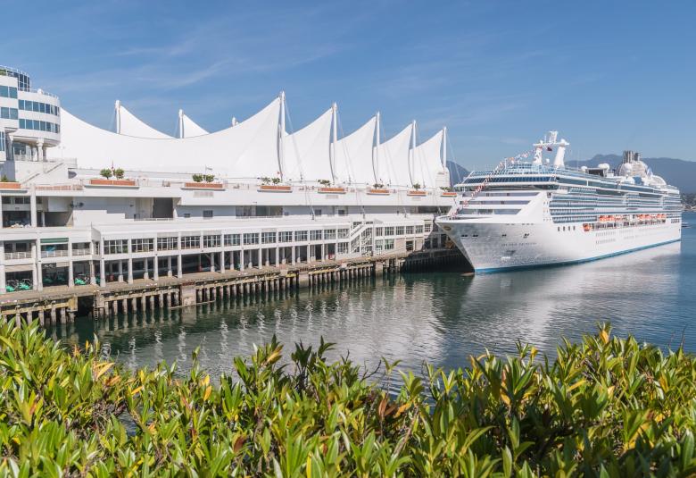 Cruise ship docked in Vancouver