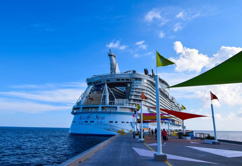 Allure of the Seas docked at CocoCay
