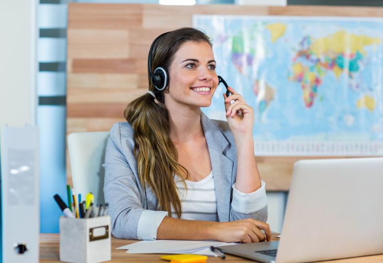 Travel agent stock image