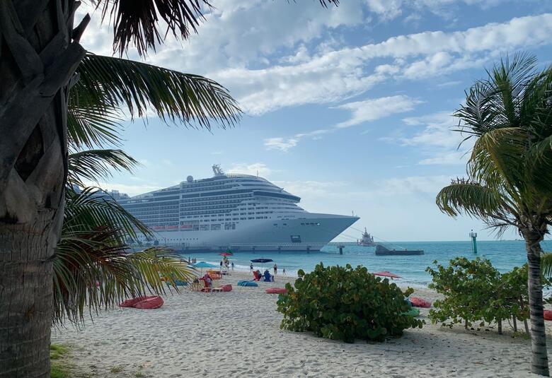 Cruise ship in Ocean Cay