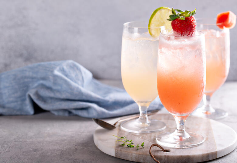 Cocktails on a tray