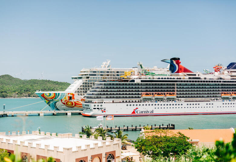 NCL and Carnival ship docked together