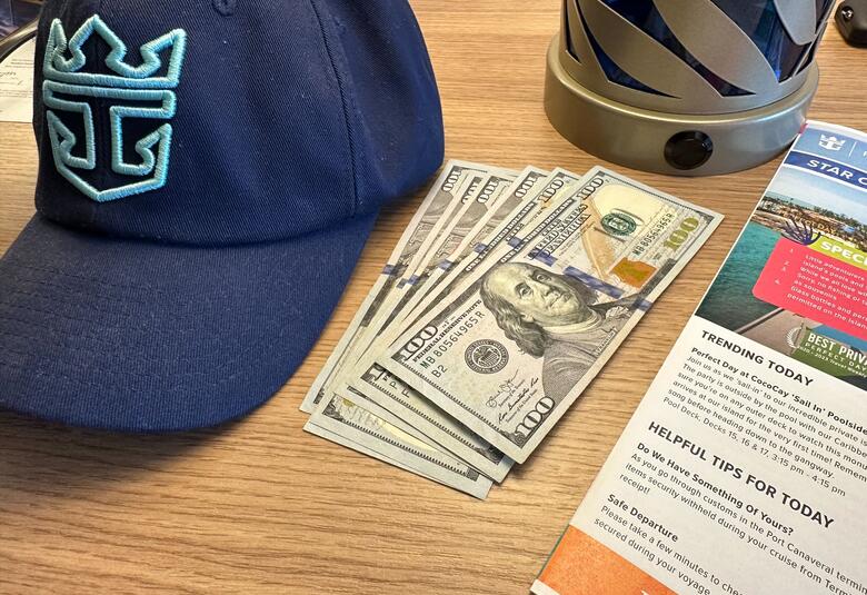 Cash on cruise stateroom vanity
