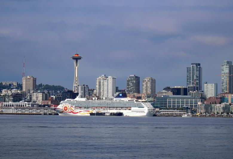 NCL ship docked in Seattle
