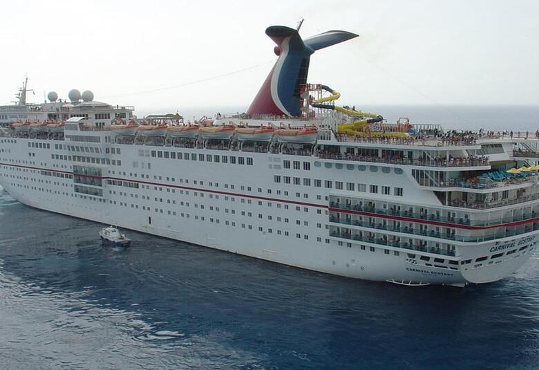Carnival Ecstasy ship side aerial