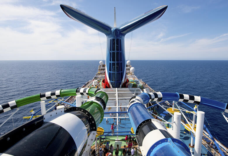 Water slides on Carnival ship