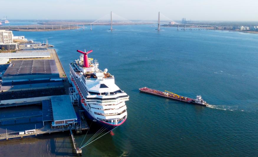 Carnival ship in Charleston