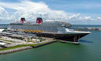 Disney Wish docked in Port Canaveral 